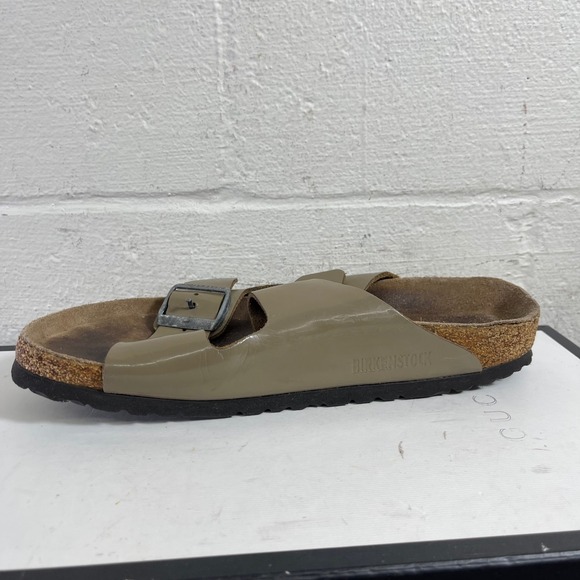 Birkenstock Arizona Brown Patent Leather Sandals Slip On Women's 40 EU/9 Narrow - Picture 5 of 13